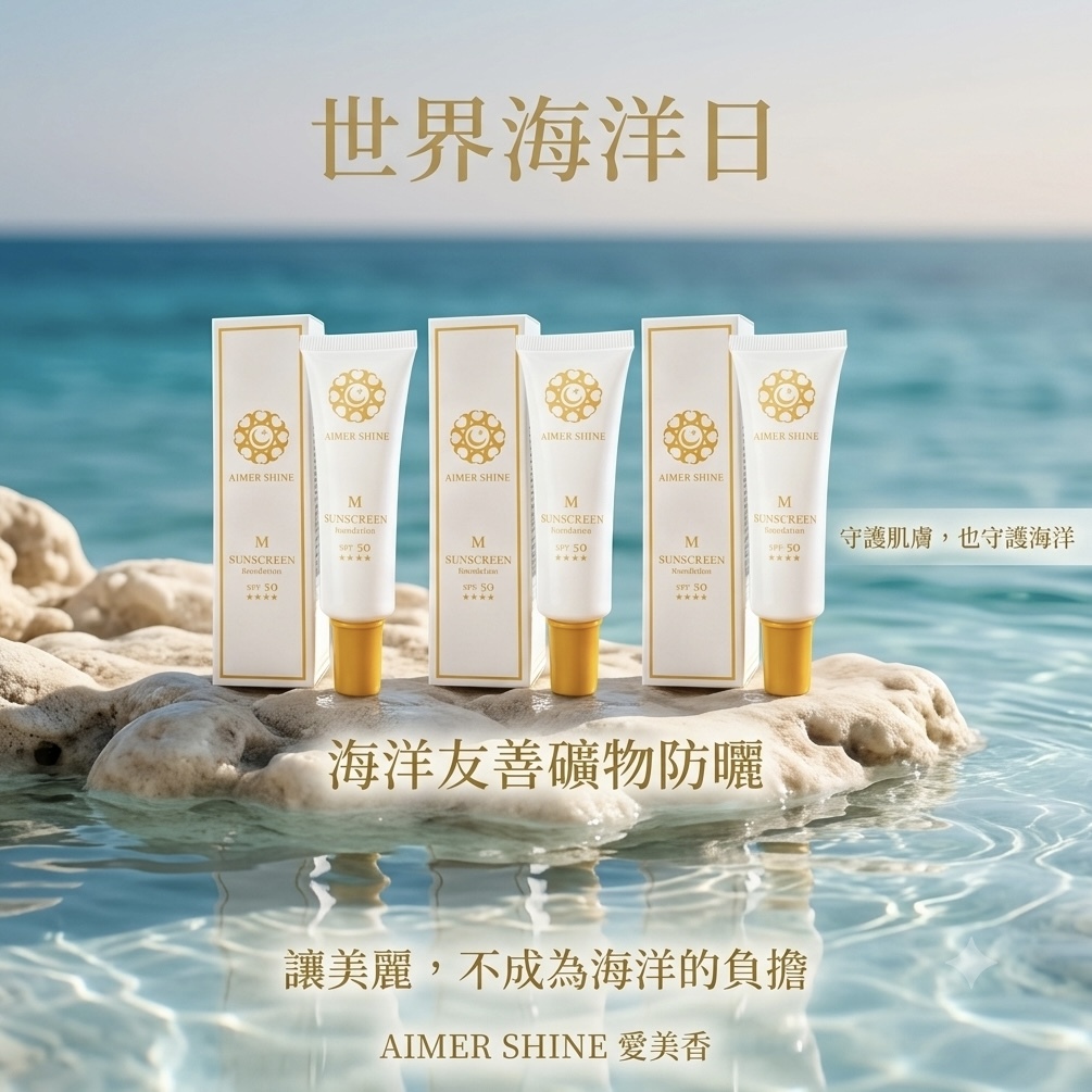 物理防曬粉底乳 3入組｜雙色自由任選｜海洋友善 x 礦物防曬