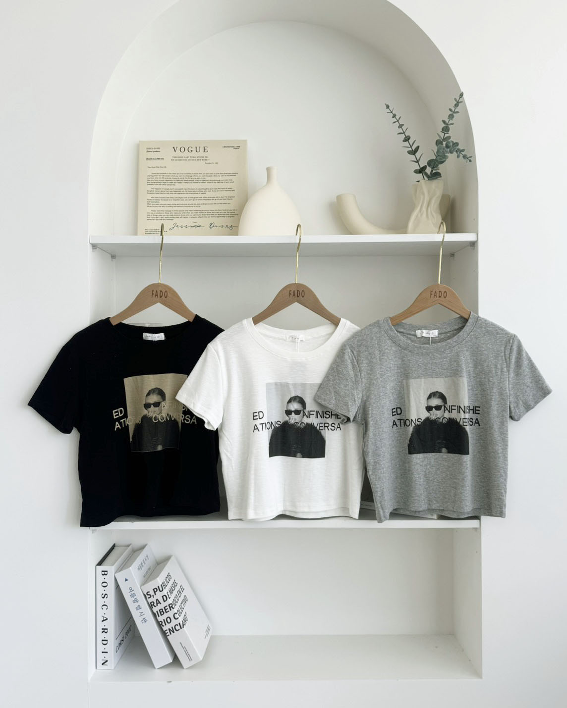 法朵Fado shop｜復古墨鏡人物印花短T 0215155 三色
