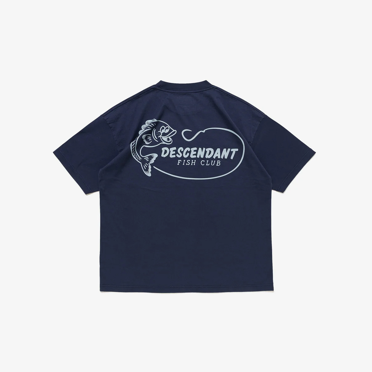 -(B3d05)-DESCENDANT BAEBLESS SS FISH CLUB DCDT 釣魚插圖 短T 深藍/灰色-261ATDS-CSM29