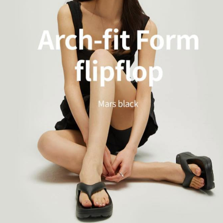韓國 AKIII Arch fit form flipflop 大底雲朵人字拖 黑色