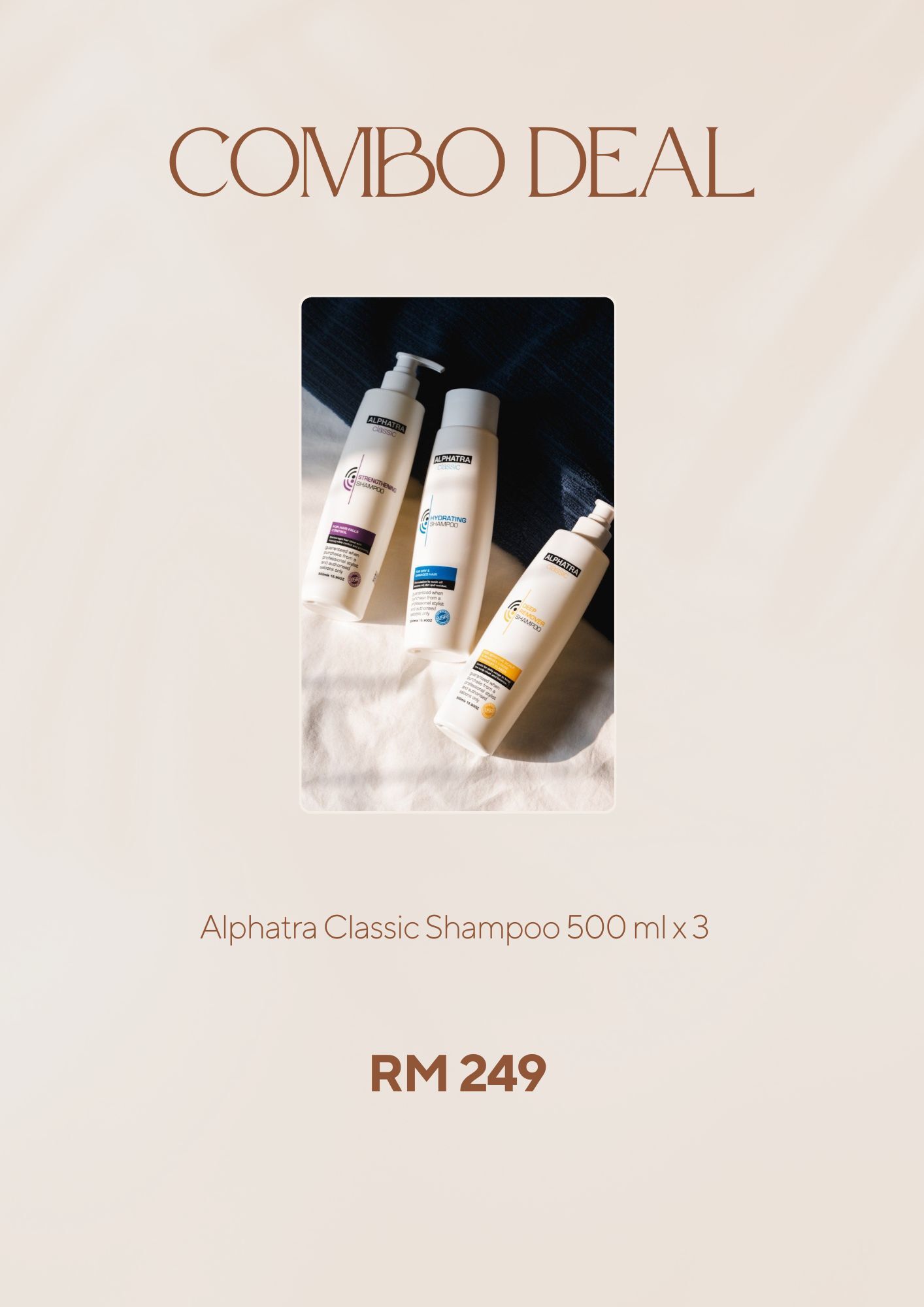 【Combo Deal 】 Alphatra Classic Shampoo 500ml x 3