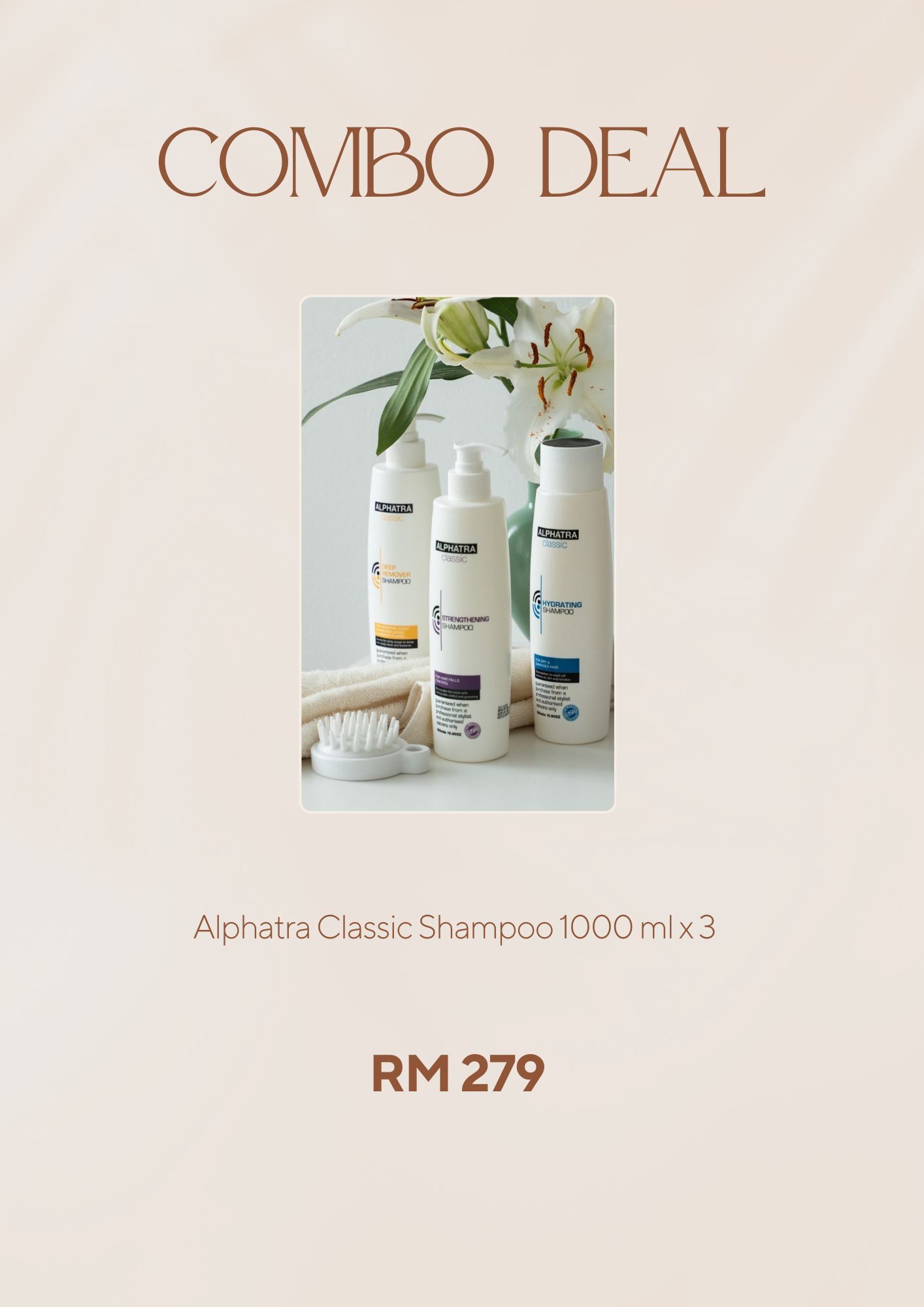 【Combo Deal 】 Alphatra Classic Shampoo 1000ml x 3