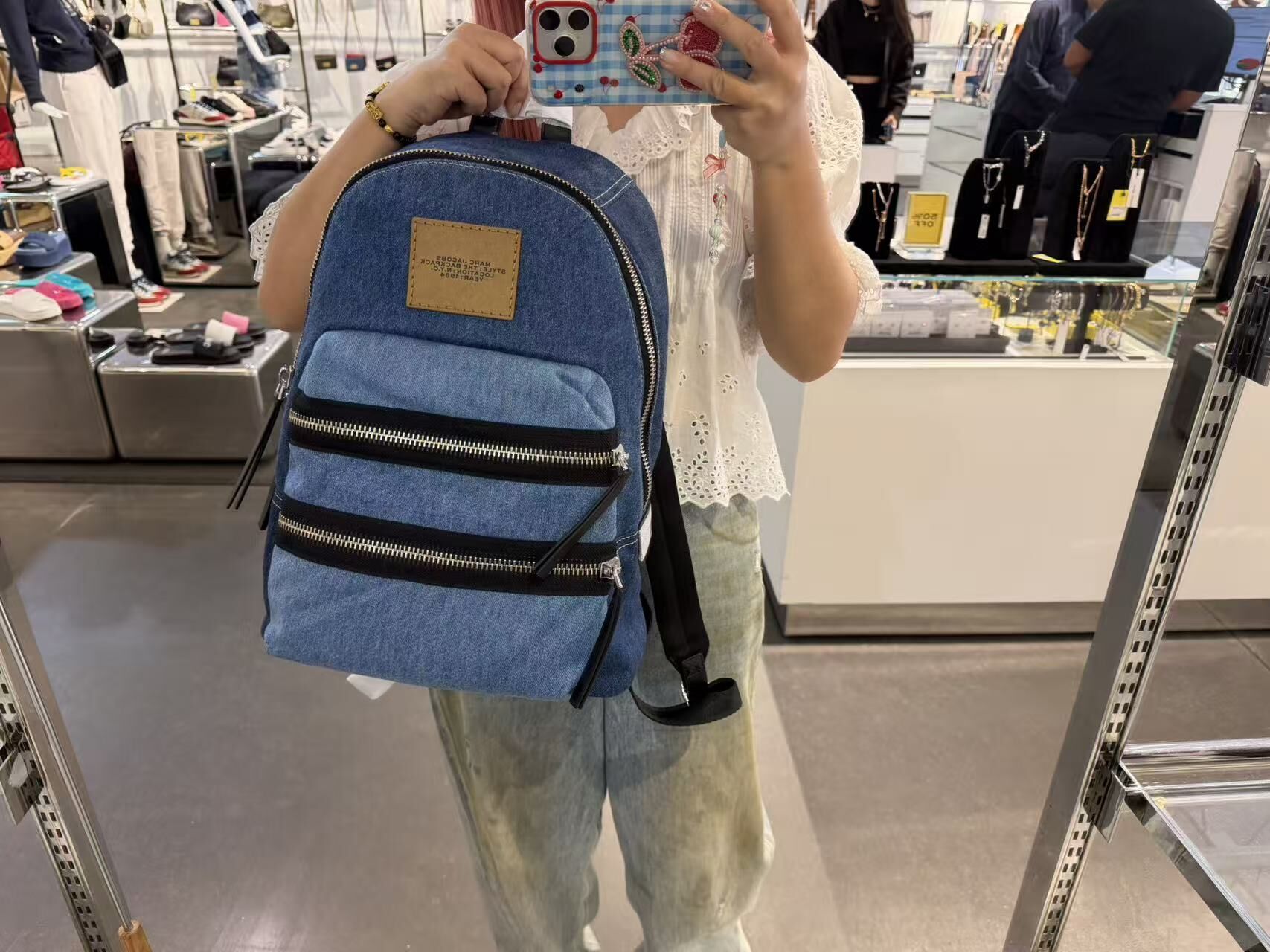 【預購】Marc Jacobs H060262 牛仔藍色大號背囊