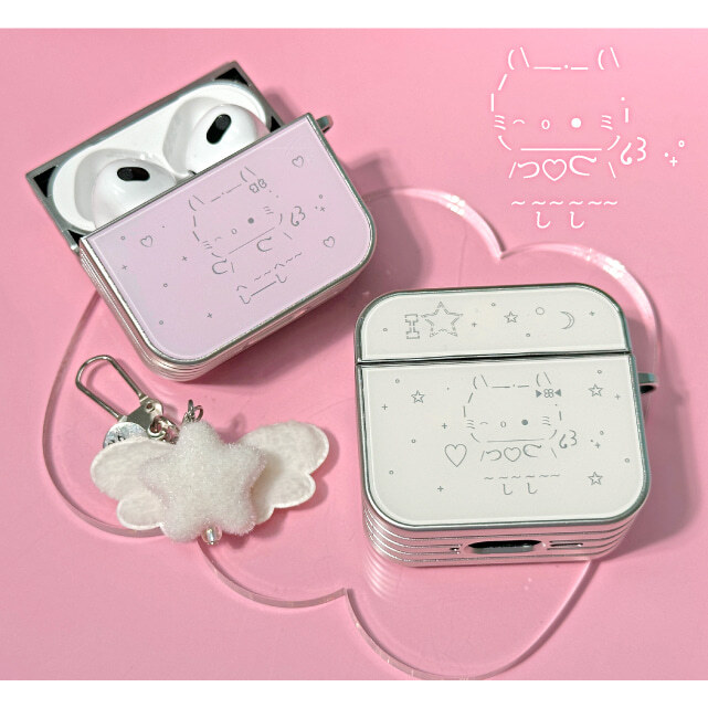 【預購】Nineteen Friday 天使貓咪 顏文字 AirPods 耳機殼 (不含吊飾)