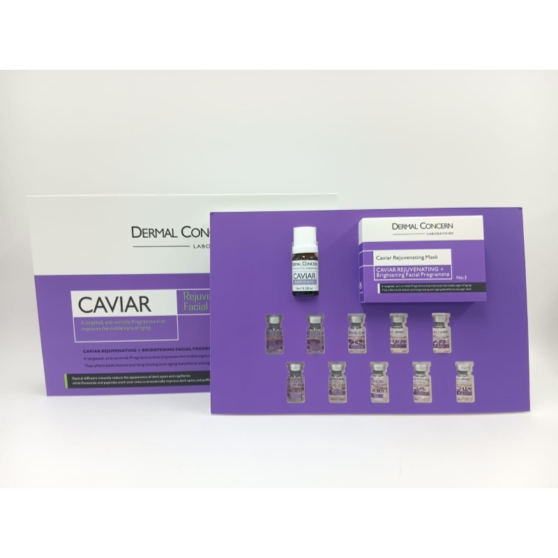 FAC-BBG0602-001 Dermal Concern 魚子年輕煥顏療程 (魚子能量油10ml x1 + 去皺精華2mlx10 pcs + 魚子滋潤面膜6gx10 pcs) (魚子可減少虎紋幼紋及皺紋回復肌膚彈性及緊致度緊致面部及重塑輪廓) (A1)