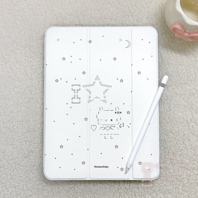 【預購】Nineteen Friday 天使貓咪 顏文字 iPad 平板保護套