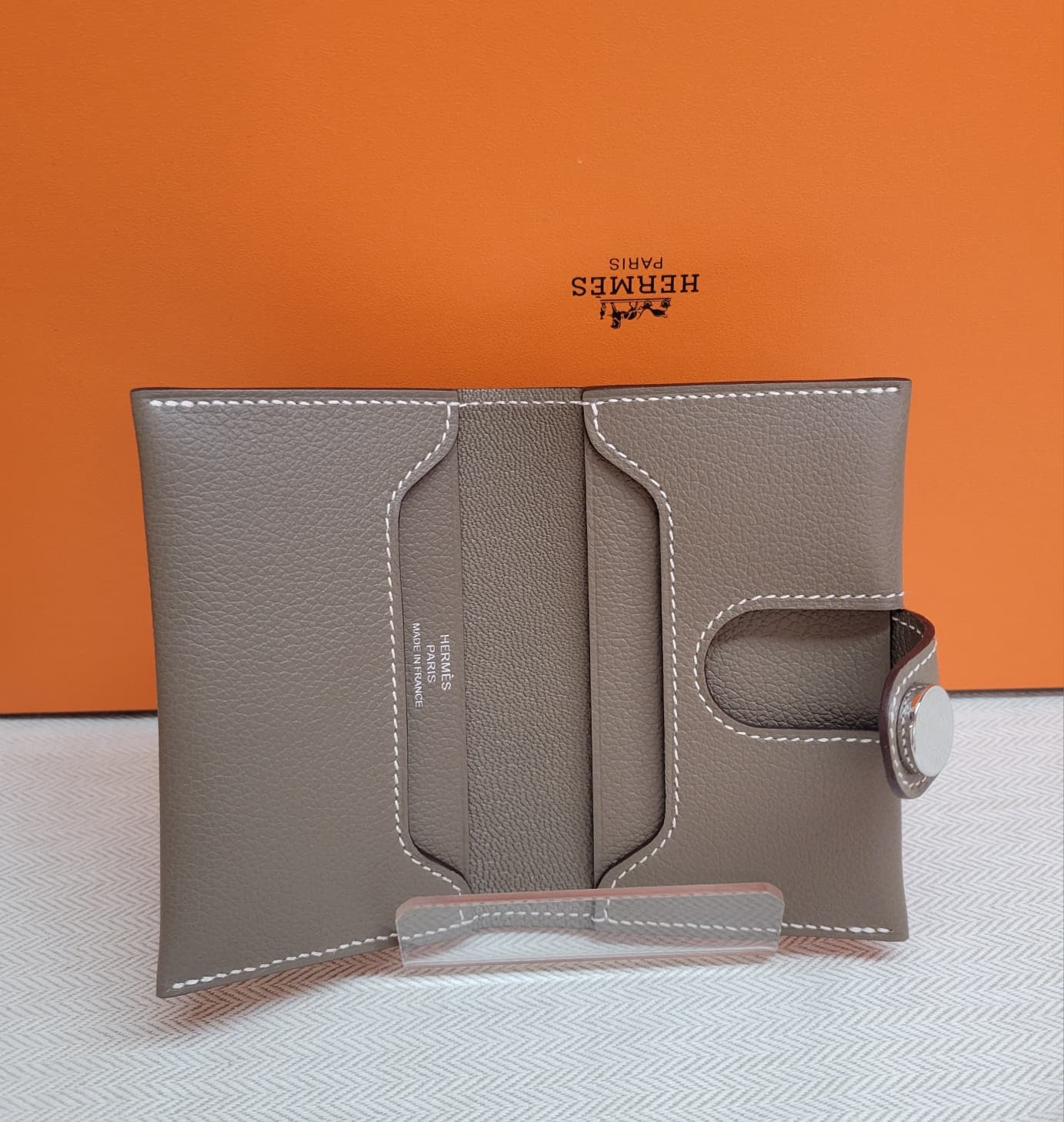 HERMES RMS CARD HOLDER ETOUPE CK 大象灰銀扣