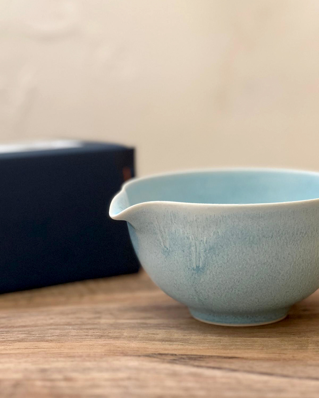 手工陶器 片口抹茶碗 藍釉｜美濃燒
