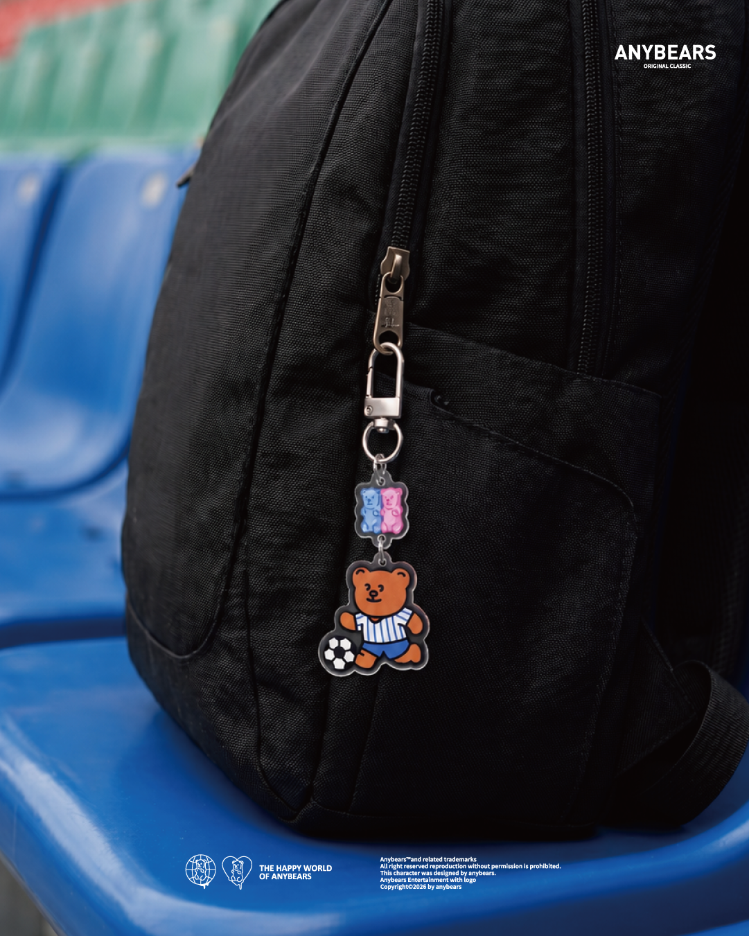 ANYBEARS® 足球熊 壓克力吊飾 Football Bear Acrylic Keychain