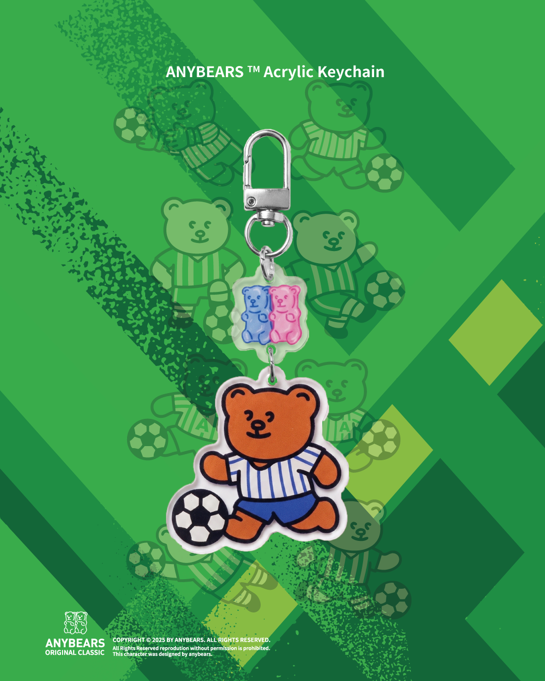 ANYBEARS® 足球熊 壓克力吊飾 Football Bear Acrylic Keychain