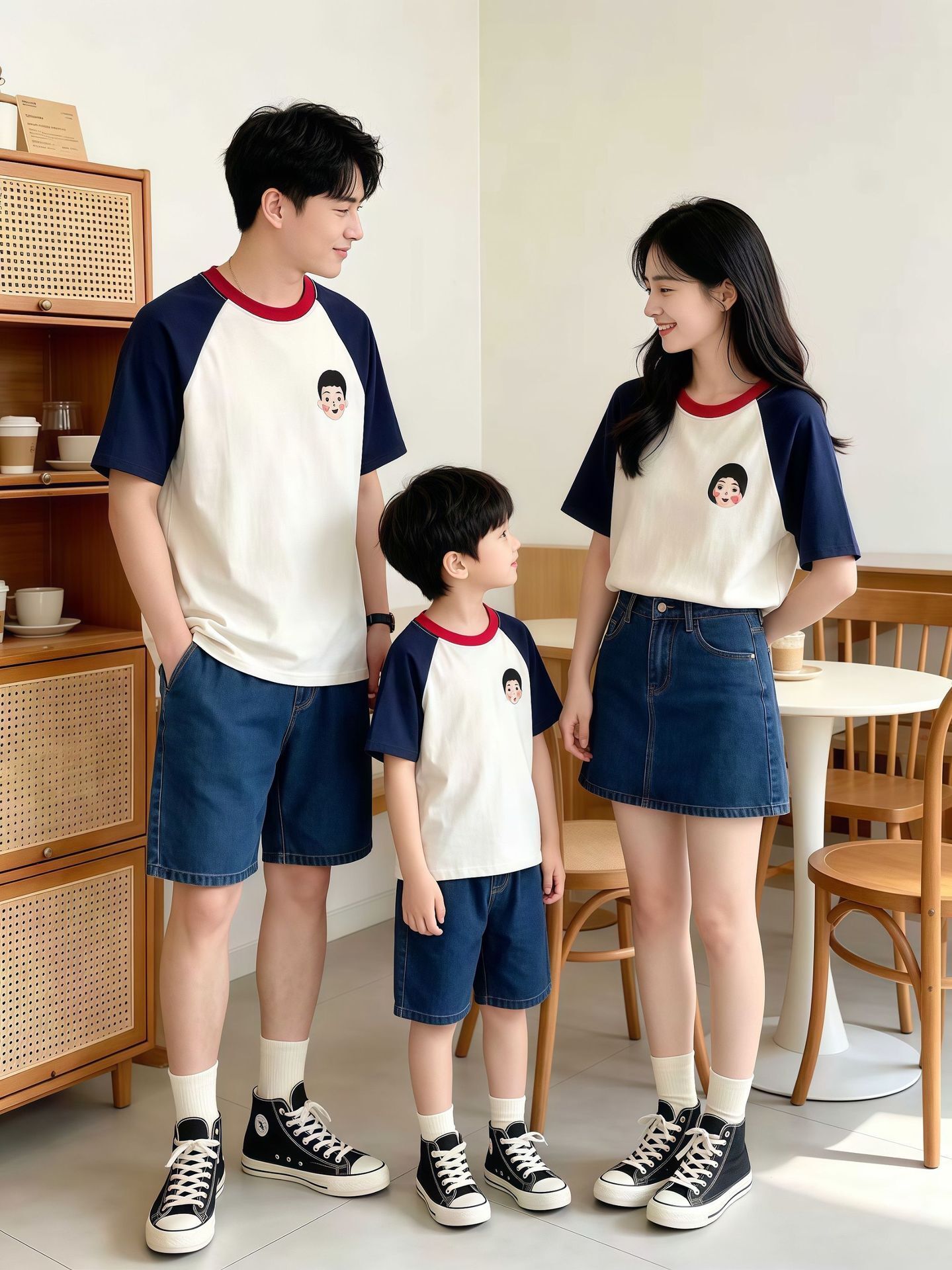 大人小孩頭像插肩親子Ｔ恤(66-90/80-150/S-4XL)