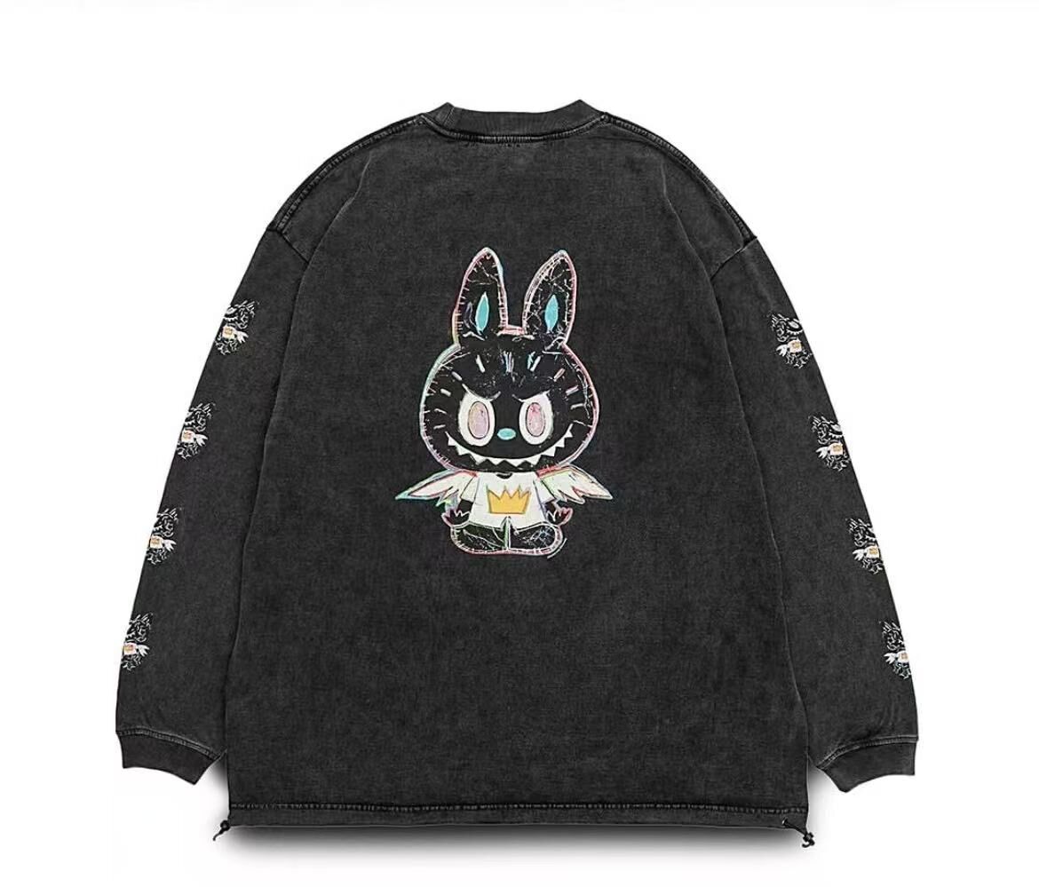 KASING LUNG × SLOOWDAY / WASHED PRINT L/S T-SHIRT BLACK S0014002