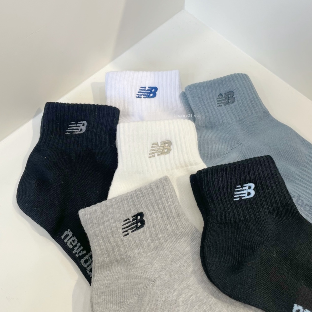 NEW BALANCE 中筒襪 刺繡立體LOGO 襪子 六色 六雙一組