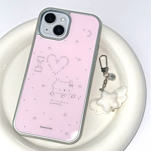 【預購】Nineteen Friday 天使貓咪 顏文字 銀色環氧 MagSafe iPhone手機殼