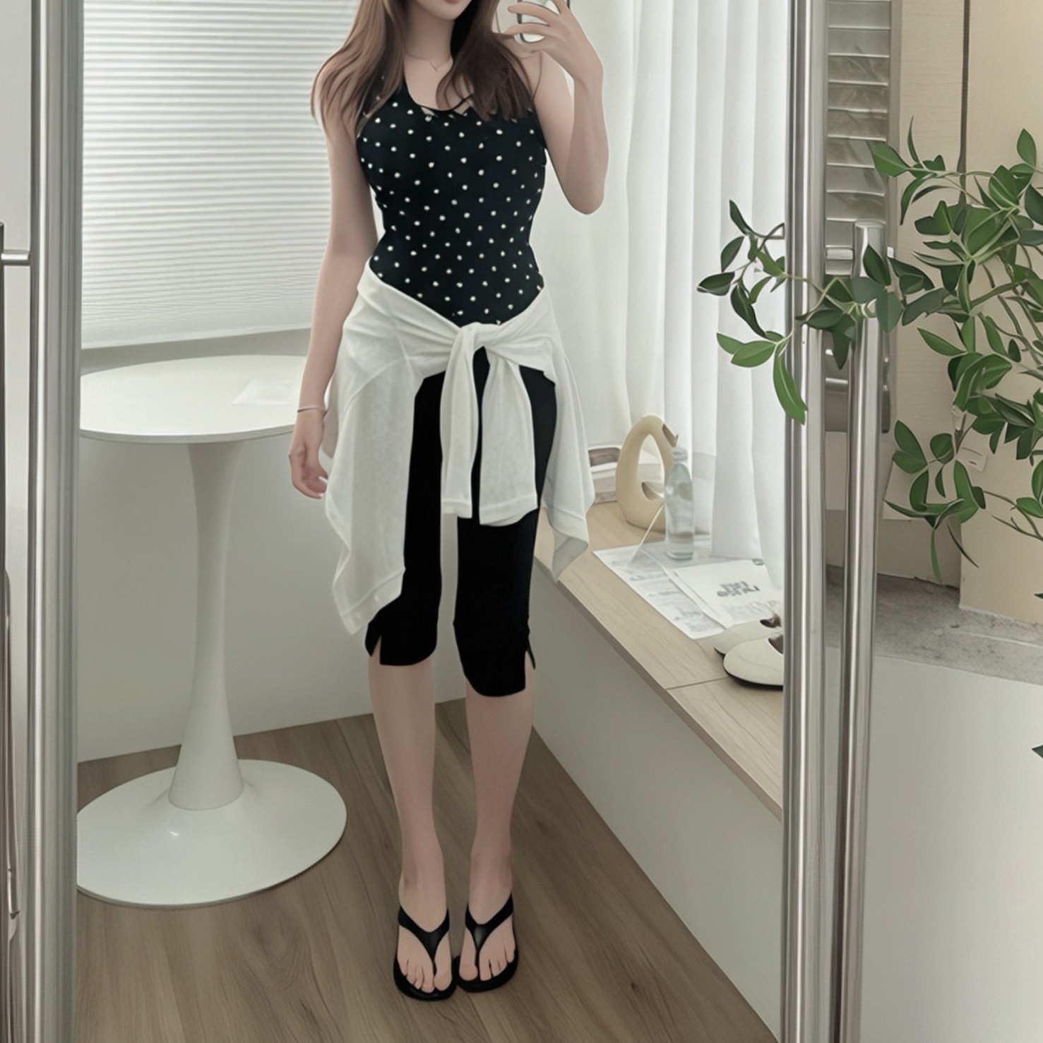 波點美背掛脖背心