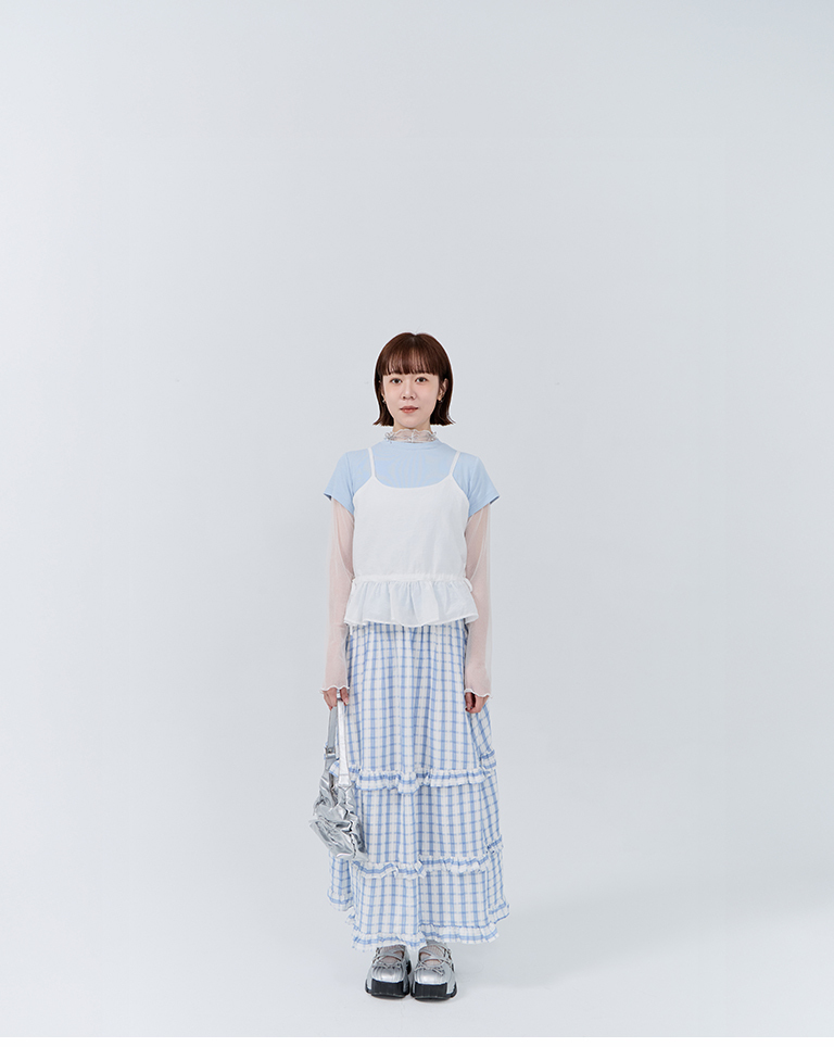 Multi-layered ruffled cake dress, available in two colors.【03021769】in stock+pre-order