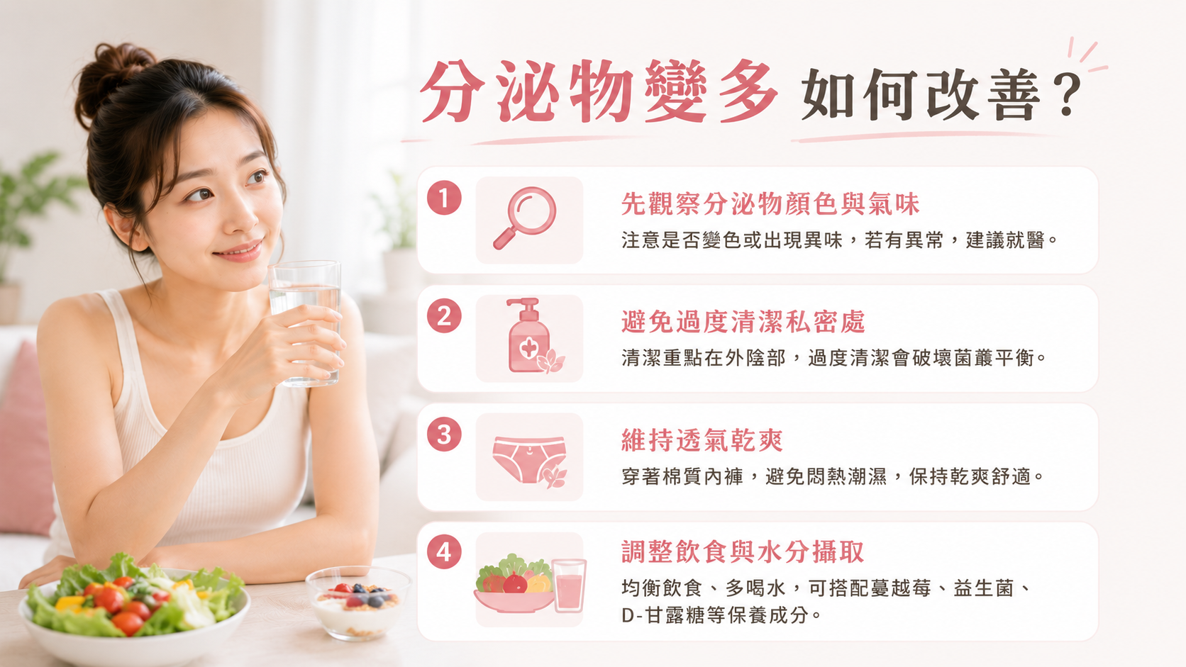 女生分泌物變多改善方式
