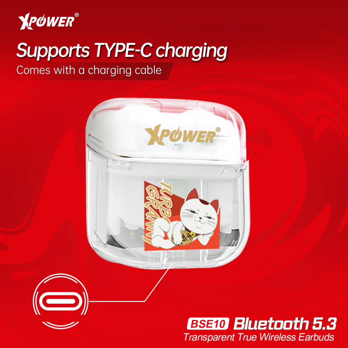 XPower x 膽大黨 BSE10 透明真無線藍牙5.3藍牙耳機