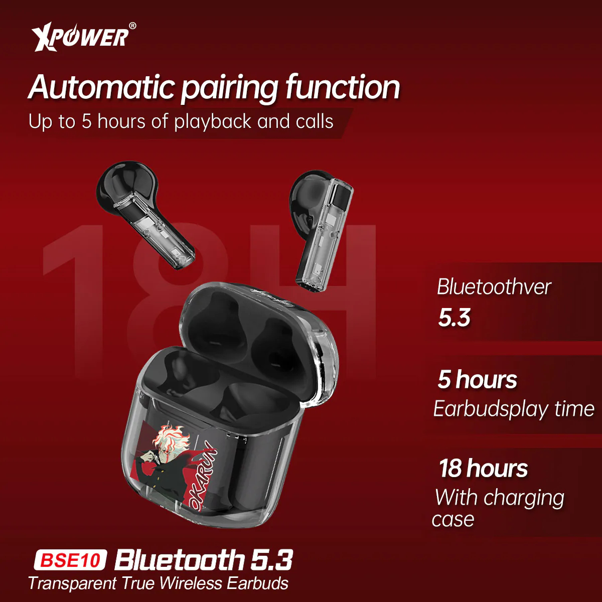 XPower x 膽大黨 BSE10 透明真無線藍牙5.3藍牙耳機