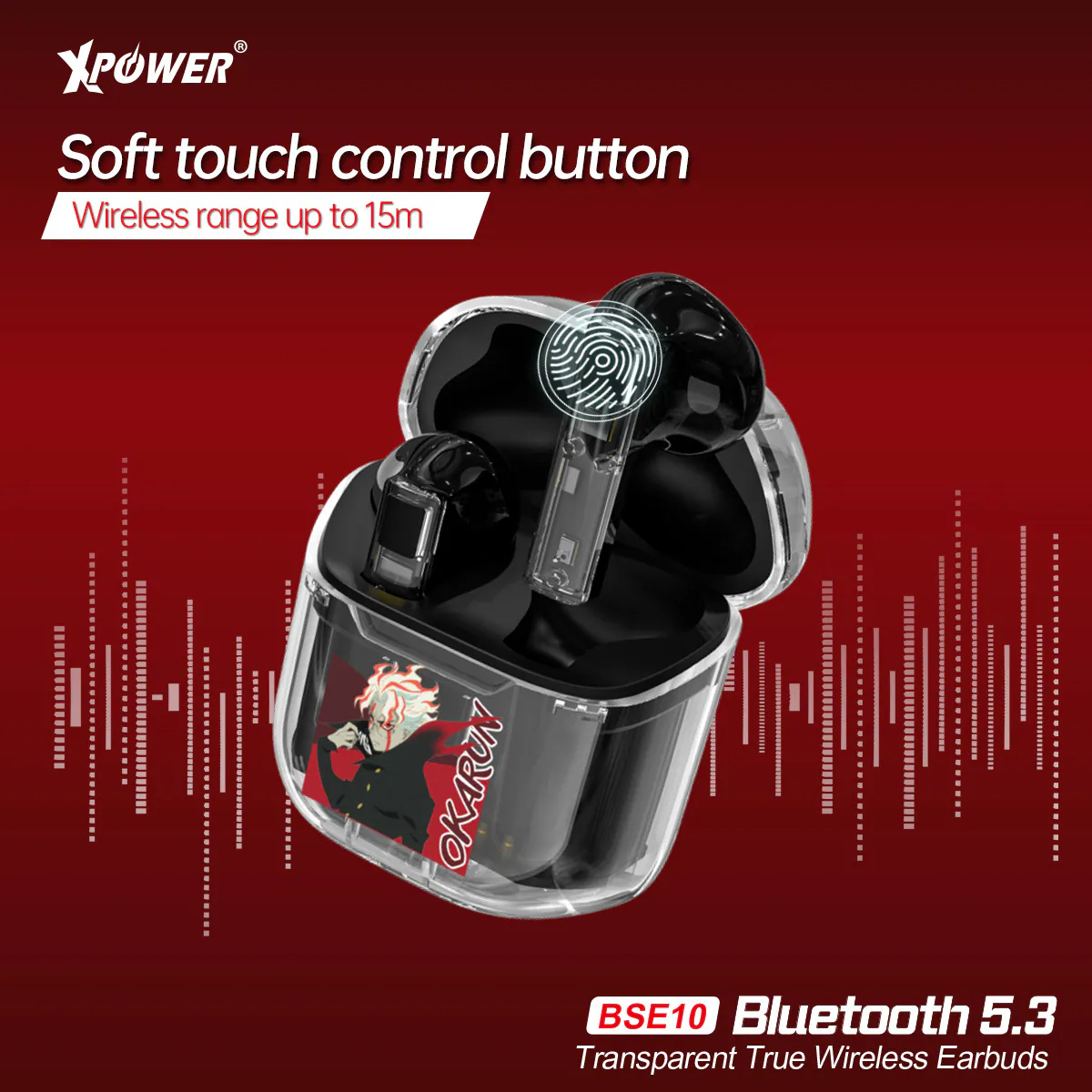 (預售產品)XPower x 膽大黨 BSE10 透明真無線藍牙5.3藍牙耳機