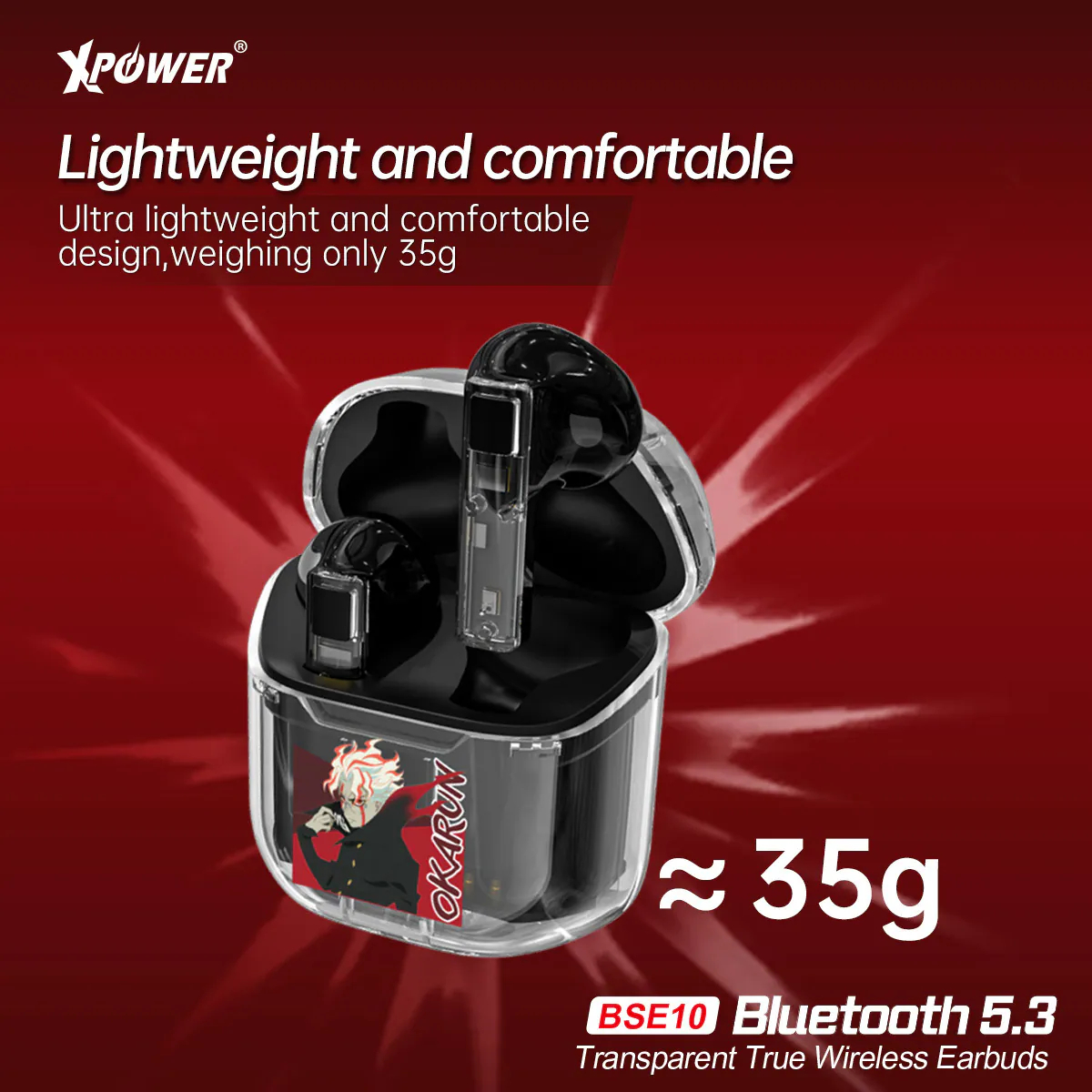 XPower x 膽大黨 BSE10 透明真無線藍牙5.3藍牙耳機