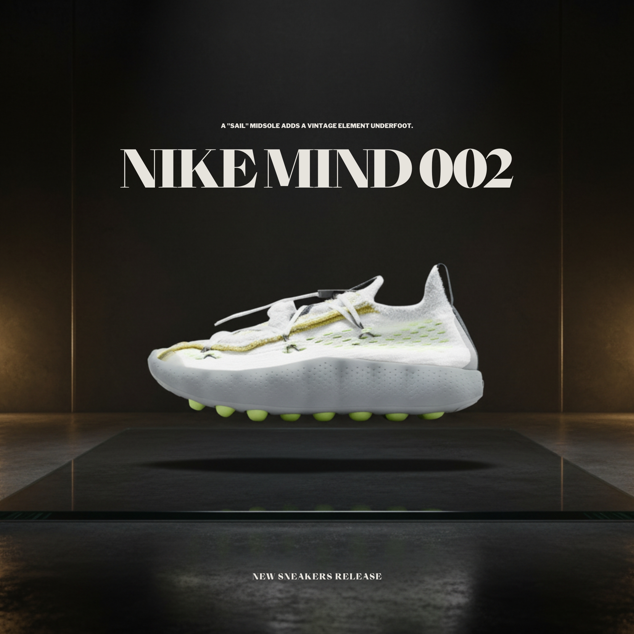 NICEDAY 代購 Nike Mind 002 FK 白 螢光綠 按摩 慢跑 灰白 IR2176-100