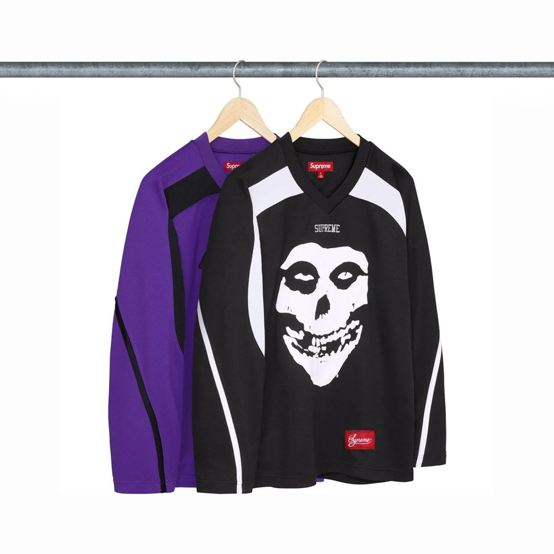 -(B3c05)-SUPREME X THE MISFITS HOCKEY JERSEY SS26 偷天俠盜團 骷髏 橄欖球衣 紫色