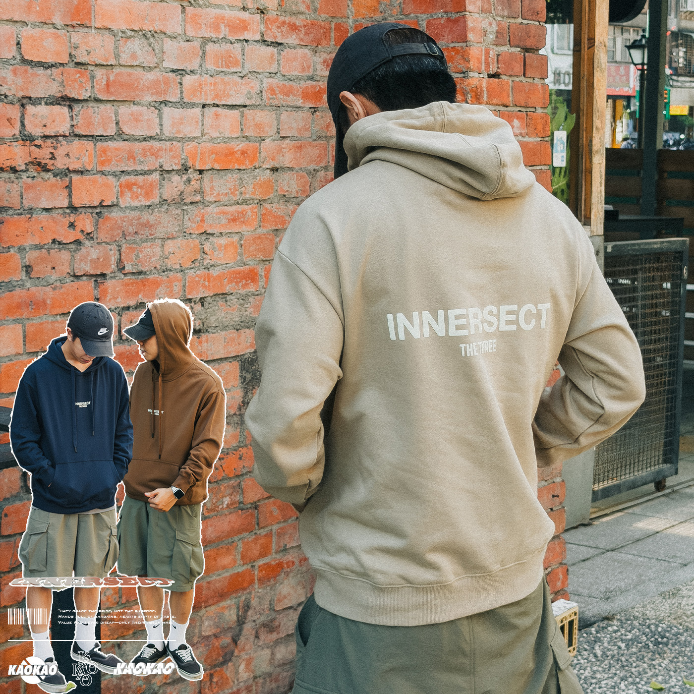 預購4/25抵台 INNERSECT 三生萬物 小LOGO 內刷毛 帽T 帽上衣【INN24SSTHD086】