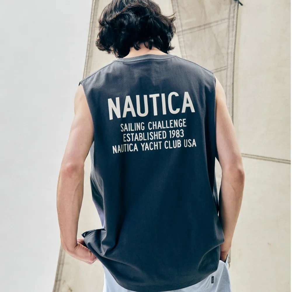 NAUTICA kr 帆船背面字母無袖背心 4色