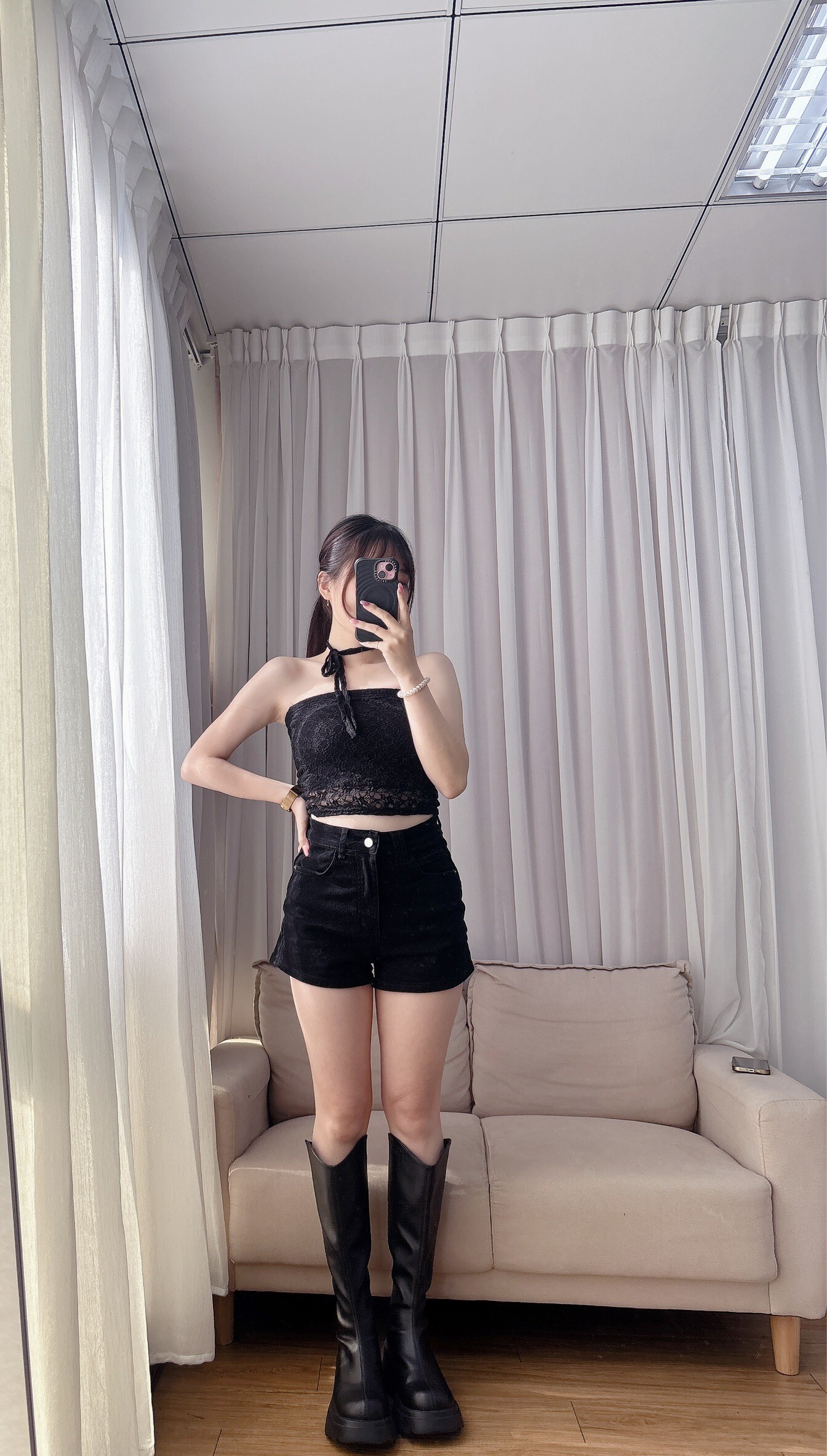 Cute strapless top with laces