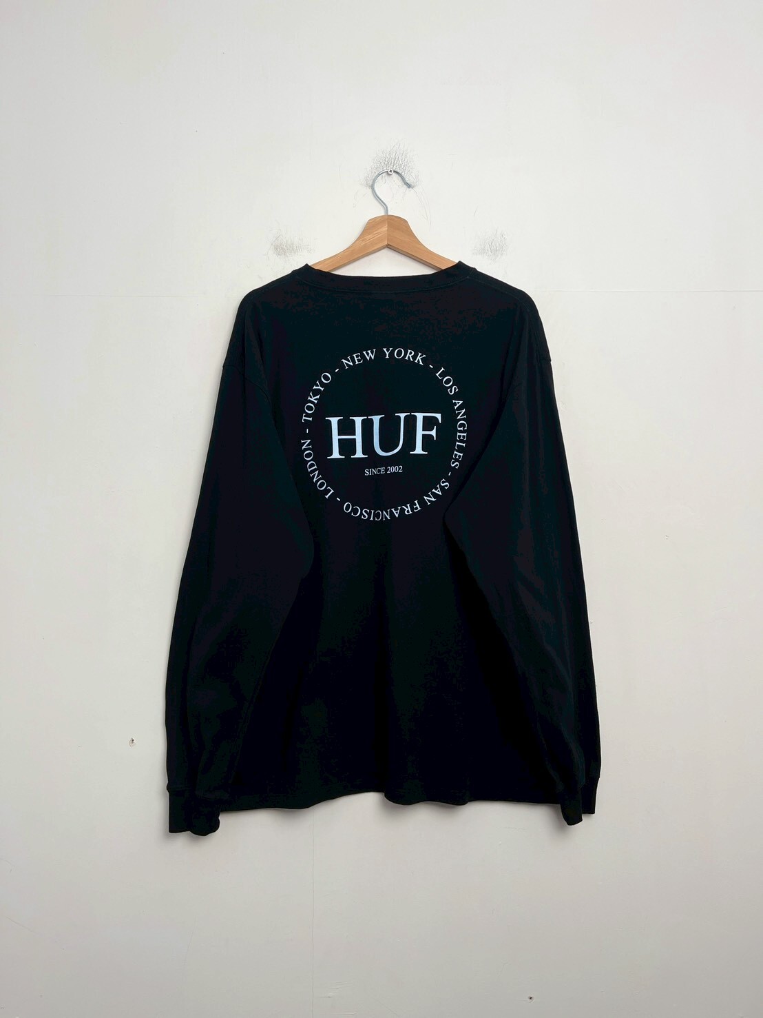 HUF FINE PRINT LS TEE SIZE L
