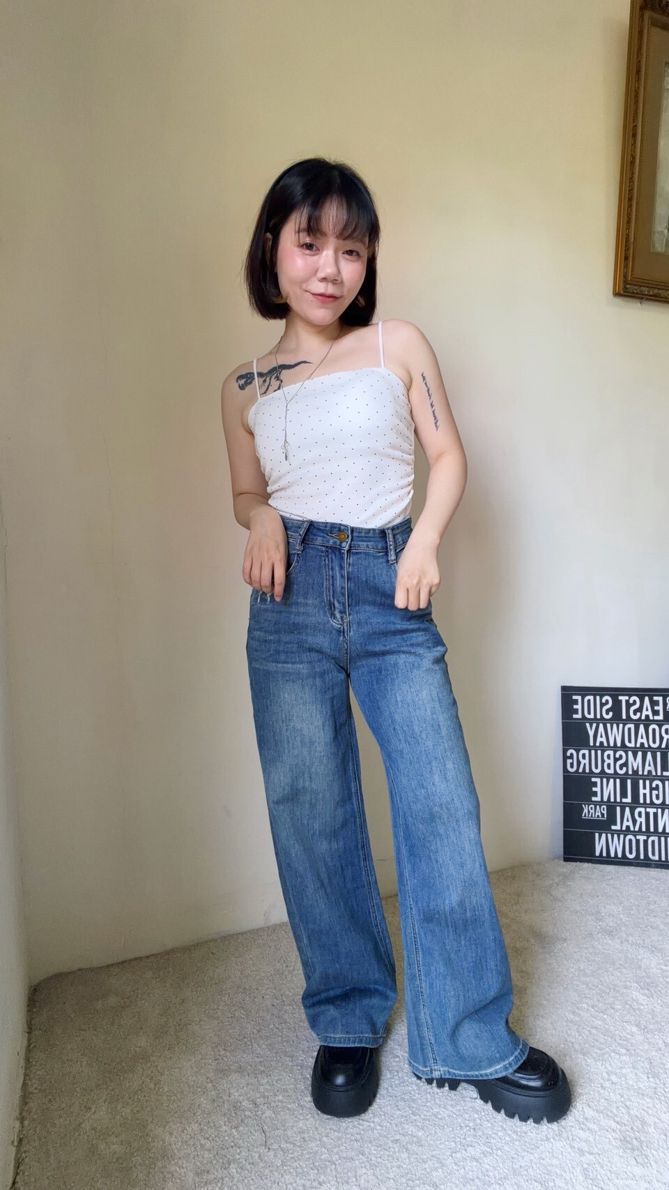 Tencel straight-leg jeans