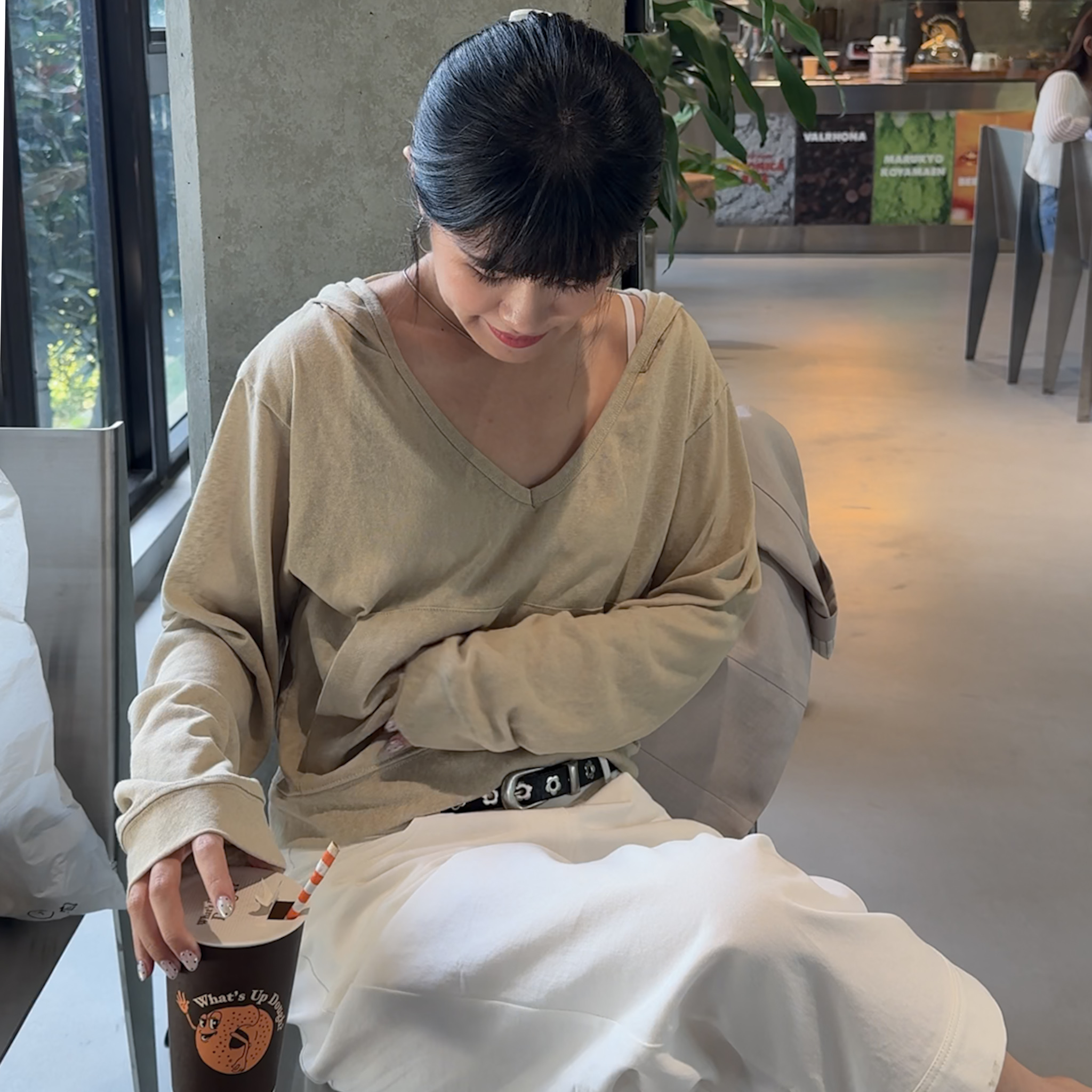 JS09修飾口袋夏日連帽防曬T(奶黃)