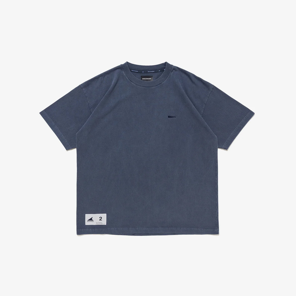 -(B3d04)-DESCENDANT CACHALOT ORGANIC COTTON SS PIGMENT DYED TEE DCDT 水洗 刺繡小鯨魚短T 深藍-261ATDS-CSM19