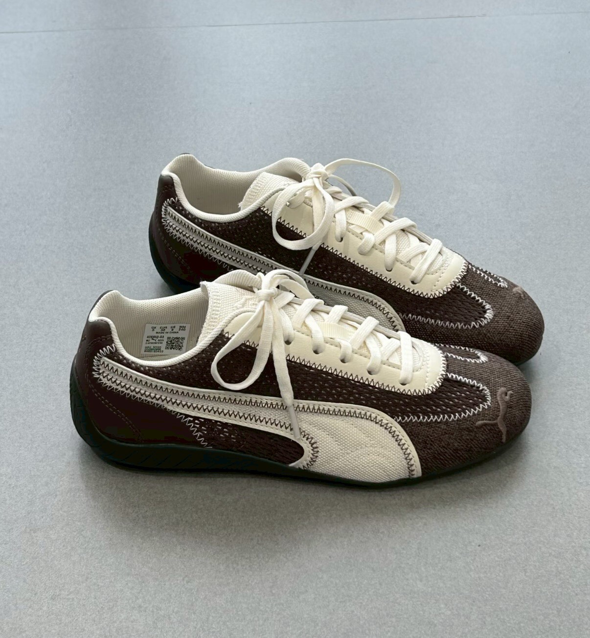 【Luxury】 PUMA Speedcat Aéré  網面 絎縫線 絎縫線設計感 輕盈情侶鞋 舒適百搭 薄底賽車 德訓鞋戶外 網面 平衡輕便透氣 低幫 生活休閒鞋 男女同款 棕 408858-03