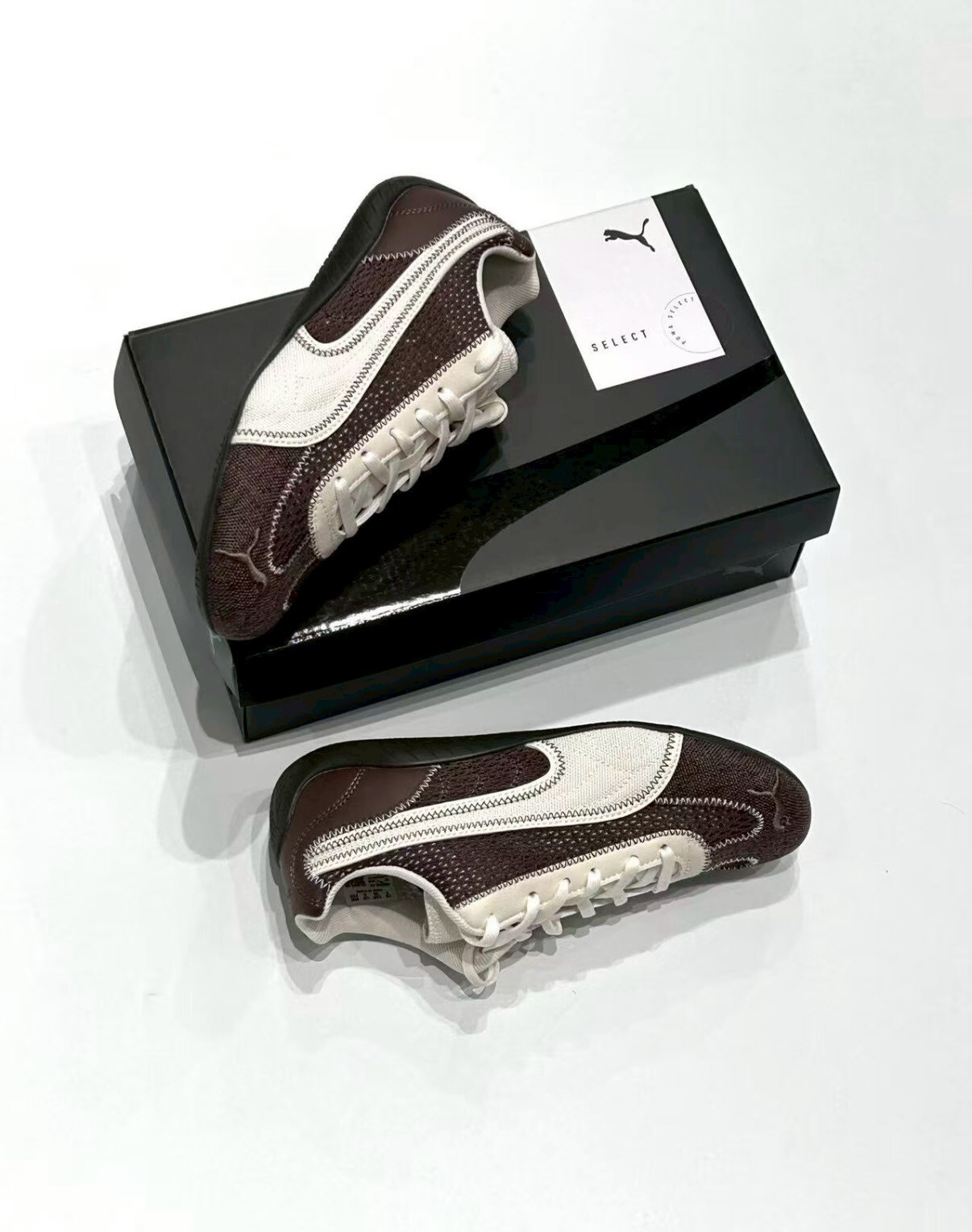 【Luxury】 PUMA Speedcat Aéré  網面 絎縫線 絎縫線設計感 輕盈情侶鞋 舒適百搭 薄底賽車 德訓鞋戶外 網面 平衡輕便透氣 低幫 生活休閒鞋 男女同款 棕 408858-03