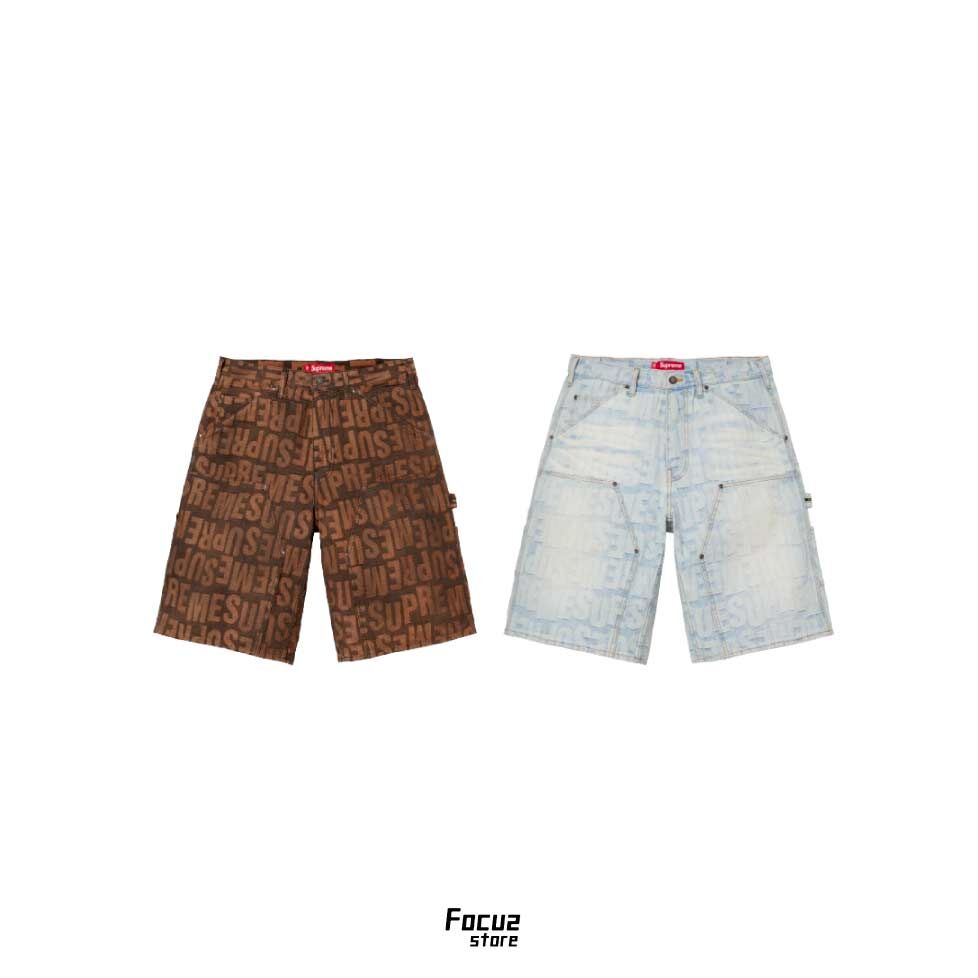 【Focus Store】現貨秒發 Supreme SS26 Week12 Repeat Jacquard Double Knee Denim Short 兩色  滿版提花雙膝牛仔短褲