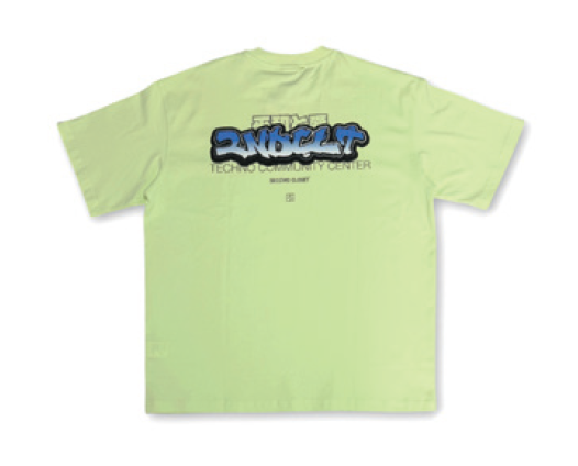 2nd Closet “TECHNO COMMUNITY CENTER” T-shirt - LIME | D2-TE21