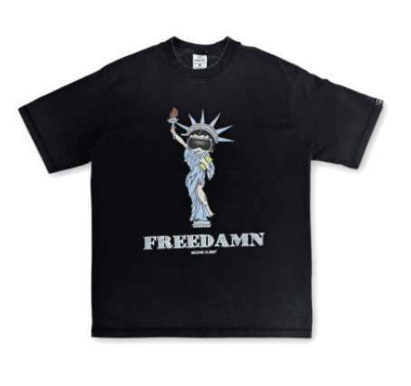 2nd Closet “FREEDAMN BETTY” Washed T-shirt - BLACK | D2-TE31