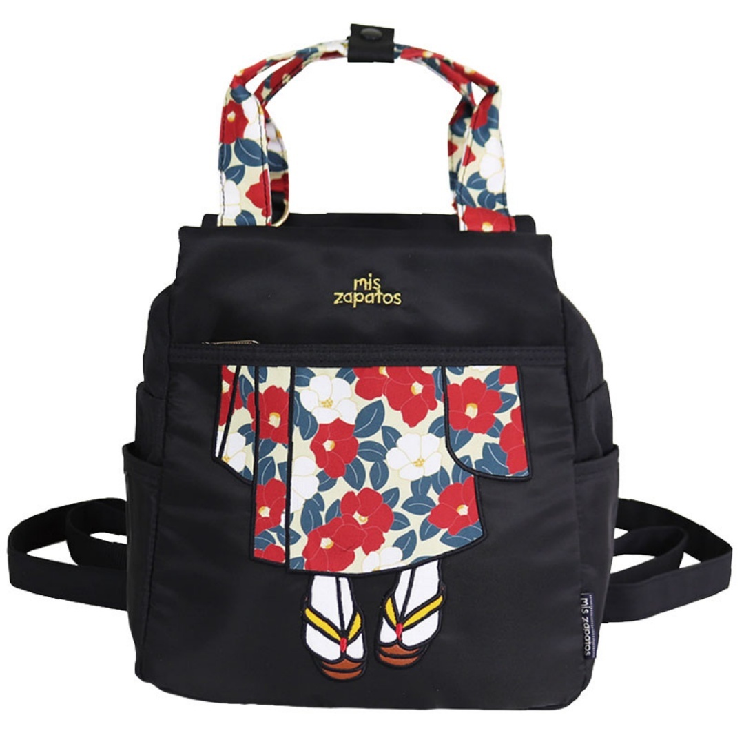 HKBG0603-006 (RB7455)Nylon Kimono Backpack BK (A6)