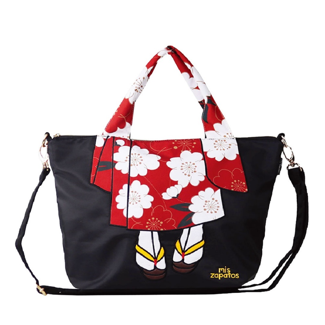 HKBG0603-037 (RB7378)Nylon Kimono Tote BK (A37)