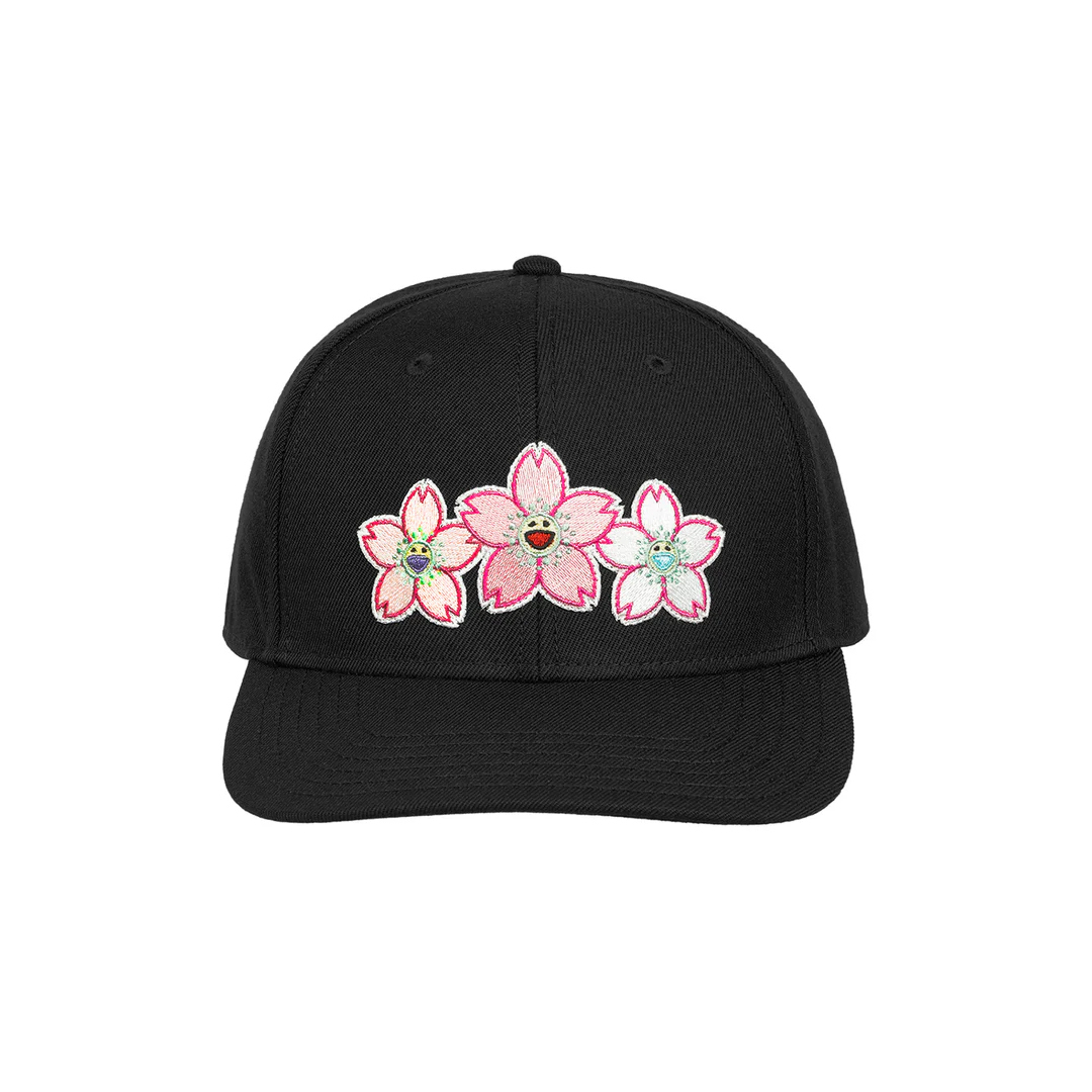 -(B06)-TAKASHI MURAKAMI TRINITYSAKURA WAPPEN CAP 村上隆 櫻花 棒球帽 黑色-TM-ZZ006058