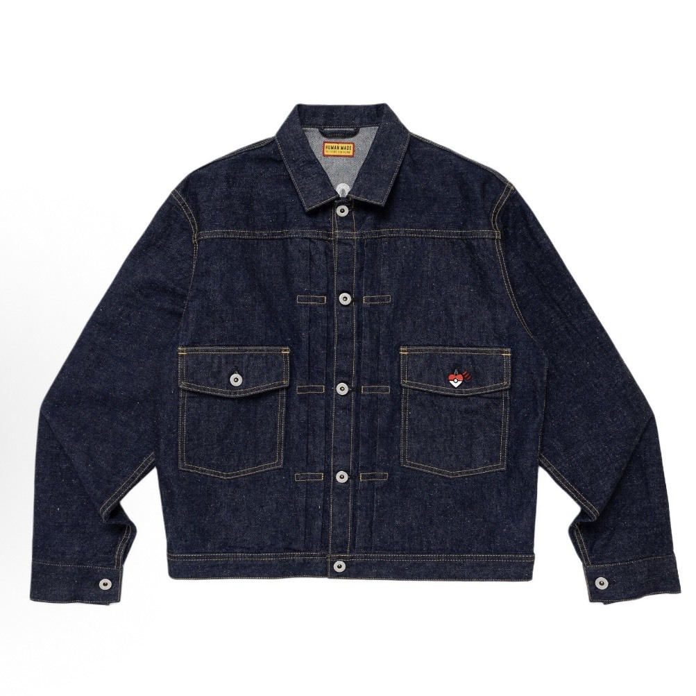 HUMAN MADE X POKEMON MADE DENIM JACKET INDIGO 聯名款 皮卡丘 丹寧外套-XX31JK005