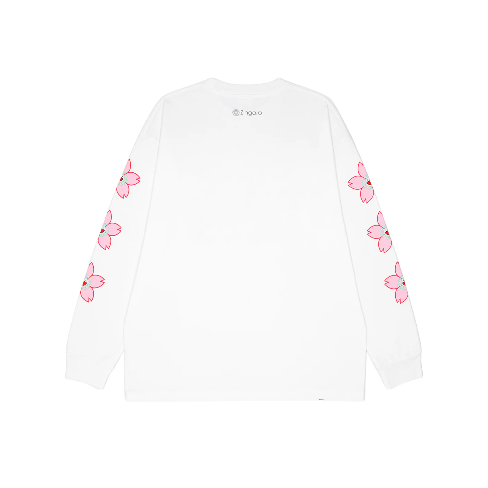 -(B3d02)-TAKASHI MURAKAMI CHERRY BLOSSOMS "HANABANA" L/S T-SHIRT 村上隆 櫻花 長T 白色-TM-006048