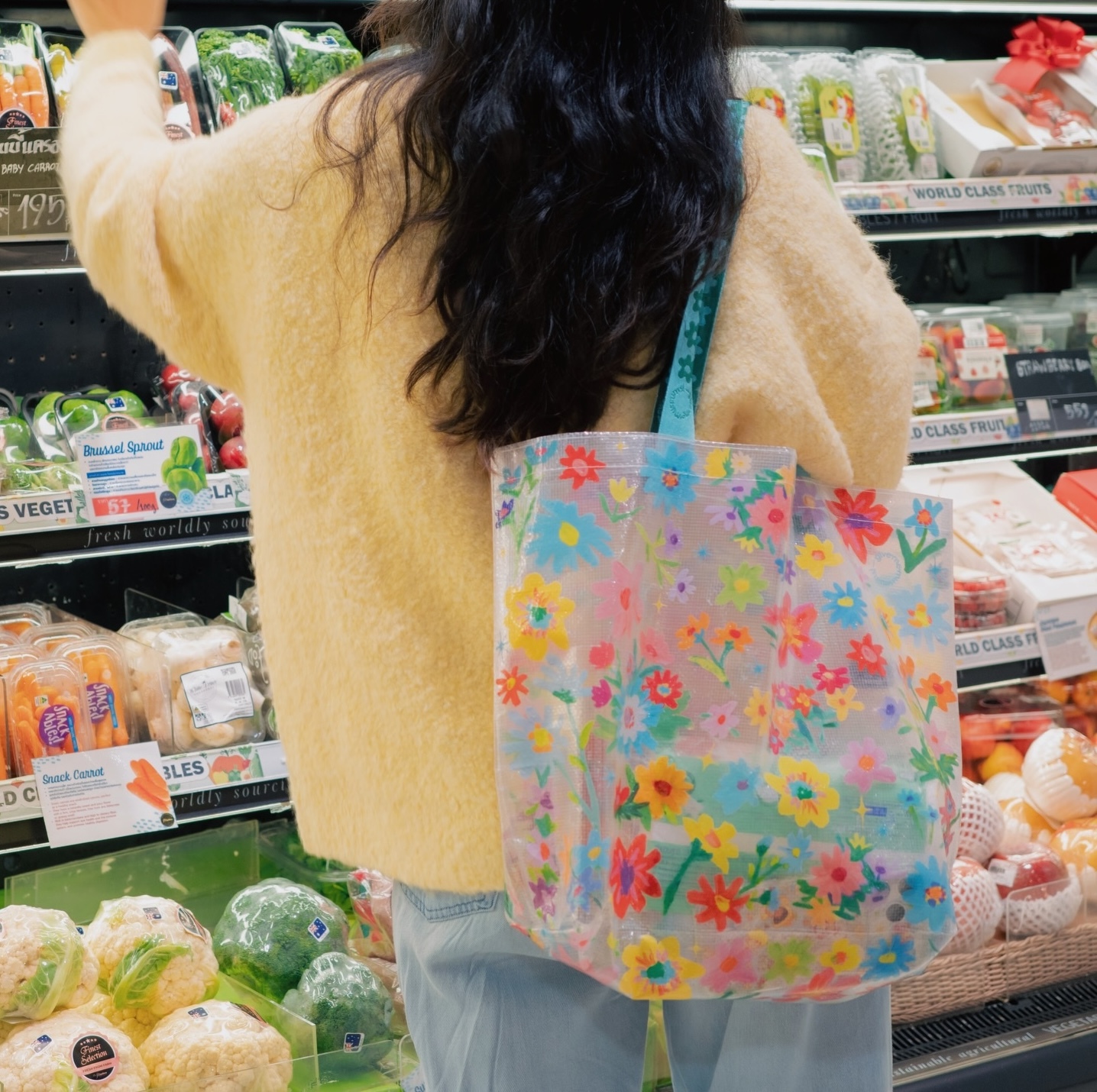 泰國插畫品牌｜人氣花花 Woven Bag !
