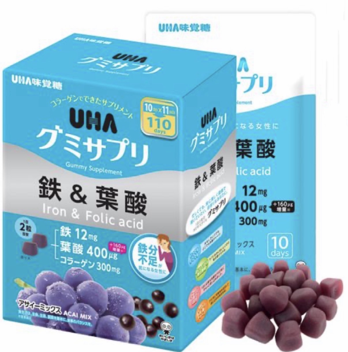 【Costco限定】JP UHA 鐵及葉酸味覺糖 巴西莓味 1439 TK260602