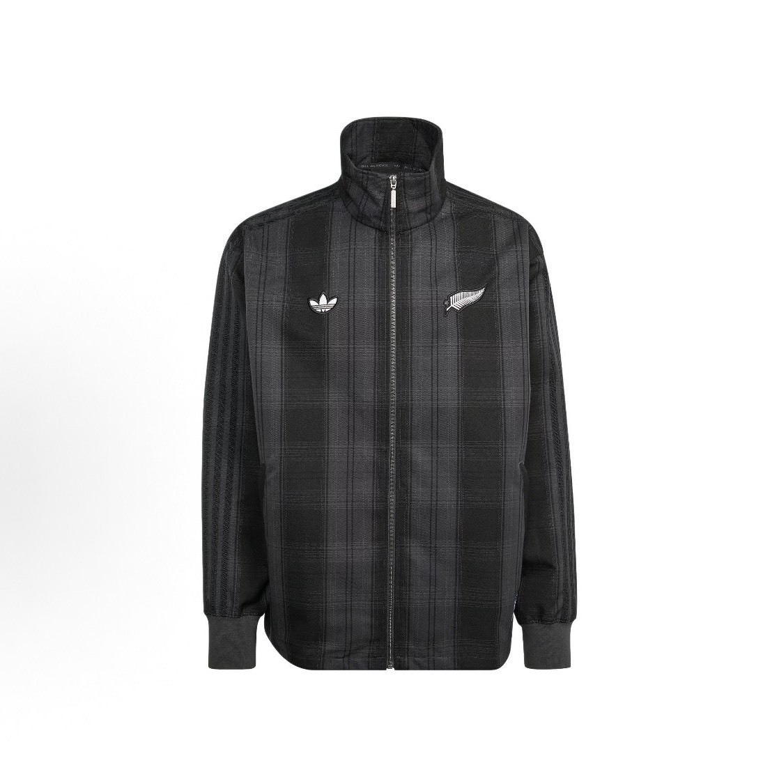 【代購】 adidas Originals & ALL BLACKS 復古黑灰格紋機能連帽外套 夾克 KG4633 聯名限定
