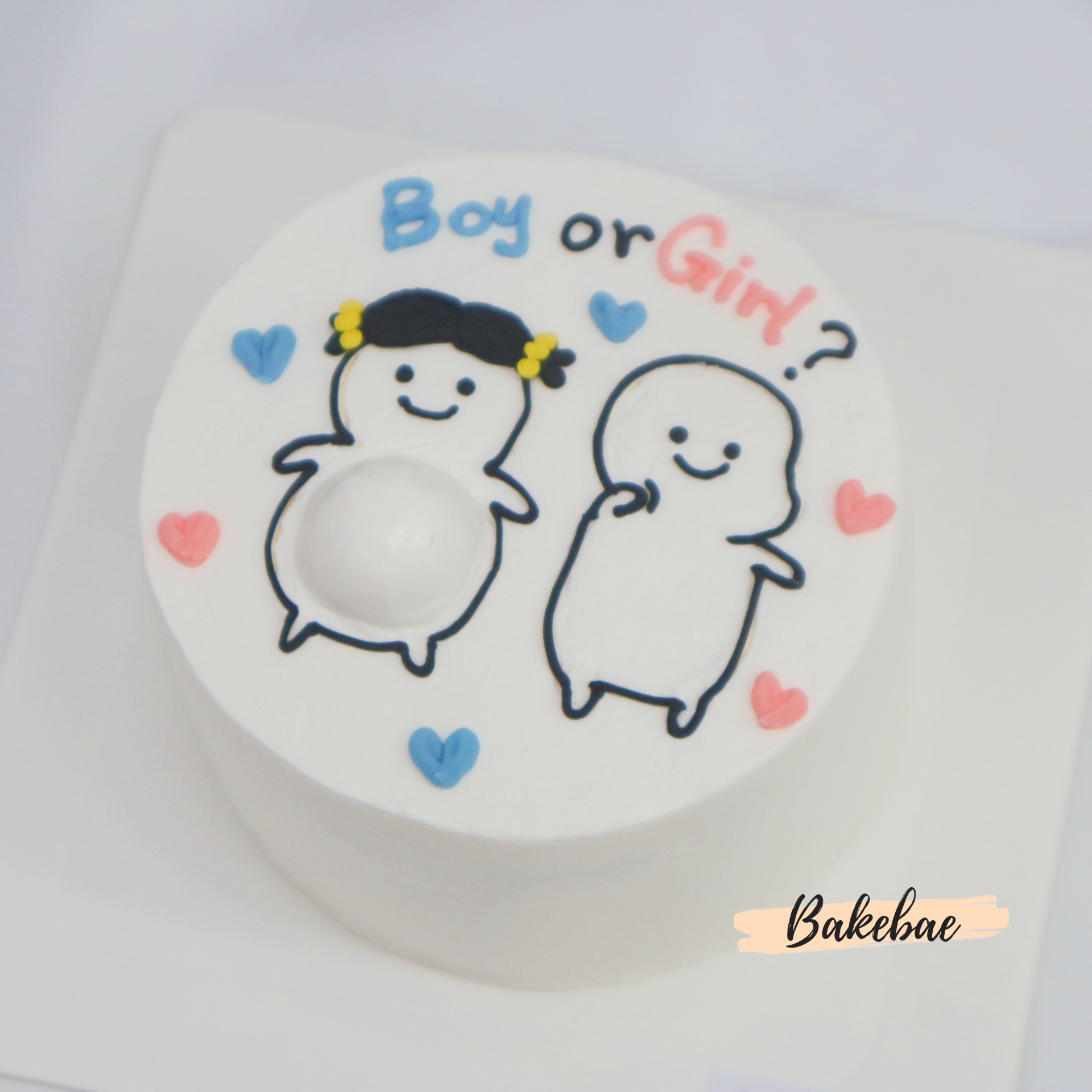 4" Gender reveal 小肚仔蛋糕