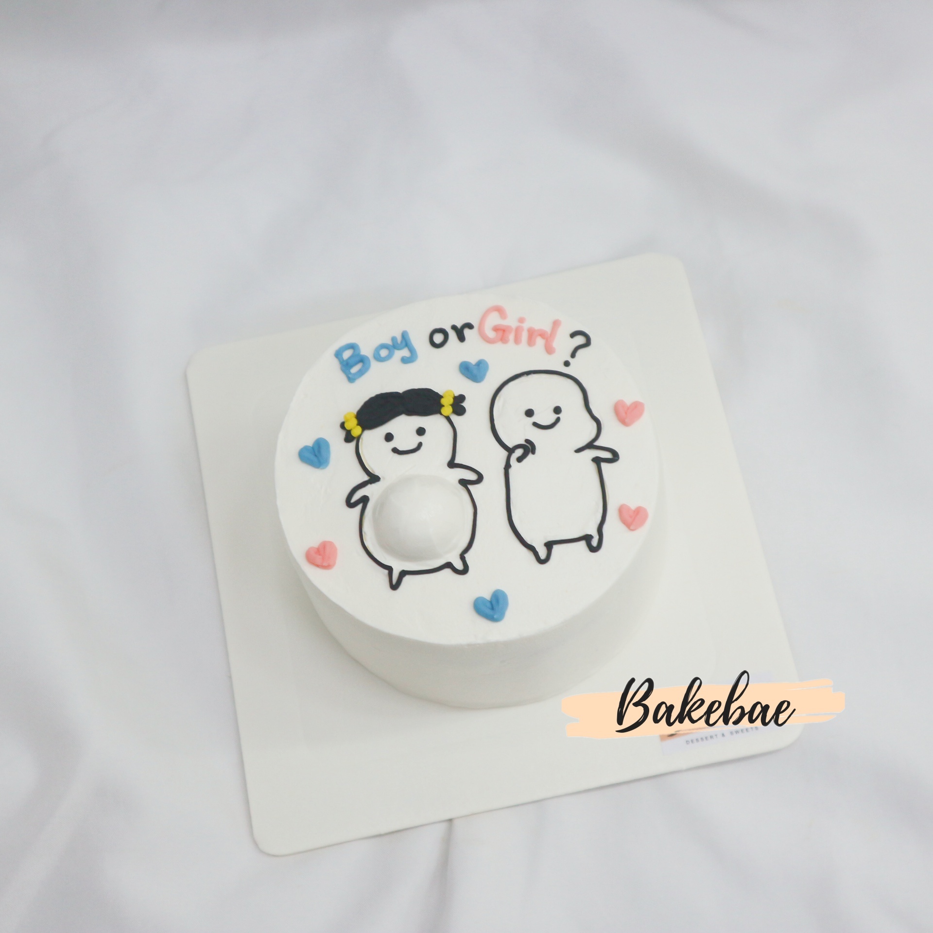 4" Gender reveal 小肚仔蛋糕