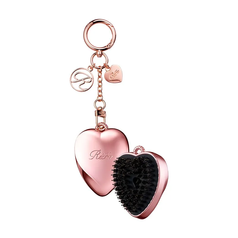 REFA Heart Brush Charm 愛心髮梳掛飾 附保護套與鏡子